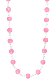 Pink Murano Glass Mala Beaded Necklace - SF