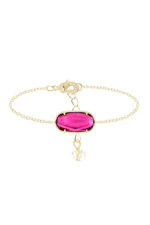 Raspberry Crystal Link Bracelet - GF