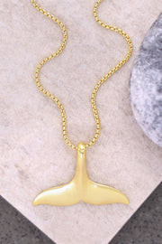 14k Gold Plated Whale Tail Pendant Necklace - GF