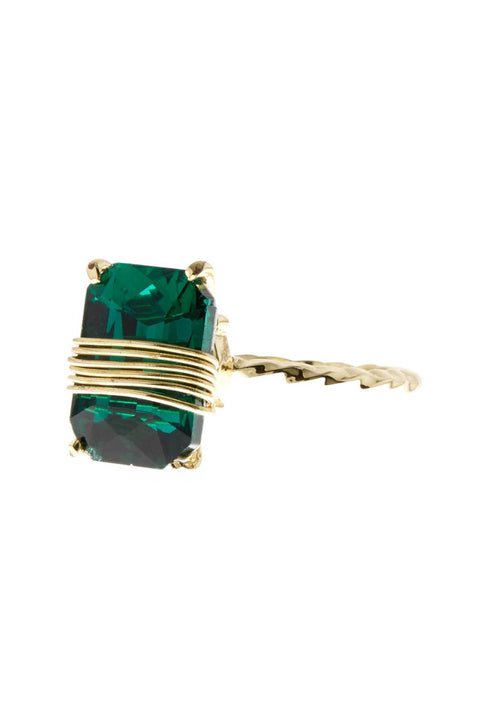 Emerald Crystal Rectangle Ring - GF