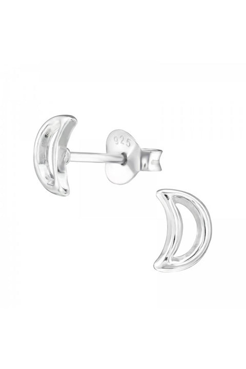 Sterling Silver Moon Ear Studs - SS