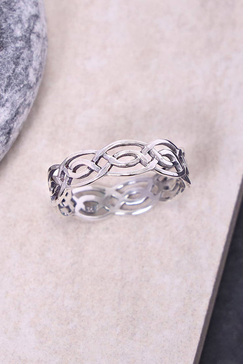 Sterling Silver Open Celtic Band Ring - SS