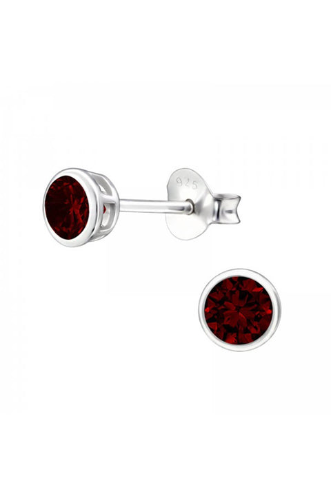 Sterling Silver Round 4mm Ear Studs With Cubic Zirconia - SS