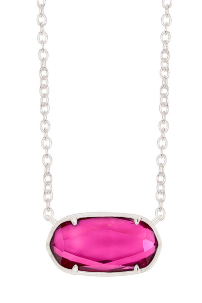 Raspberry Crystal Pendant Necklace - SF