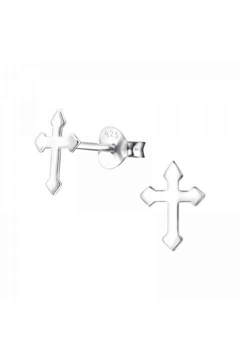 Sterling Silver Cross Ear Studs - SS