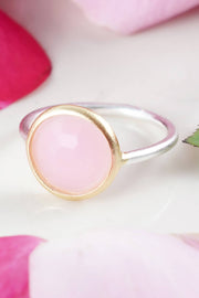 Rose Crystal & 2 Tone Plated Ring - SF