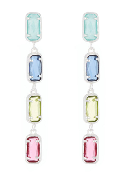 Mixed Crystal Station Earrings - SF