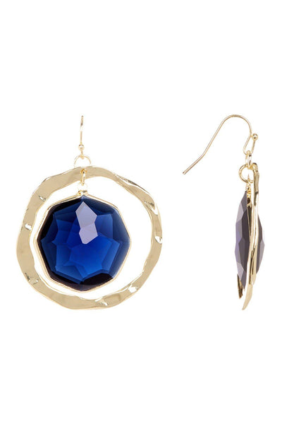 London Blue Crystal Orbit Earrings In Gold - GF