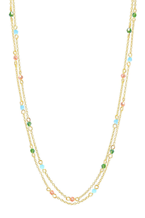 Mixed Austrian Crystal Two Strand Necklace - GF