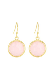 Rose Crystal Round Drop Earrings - GF