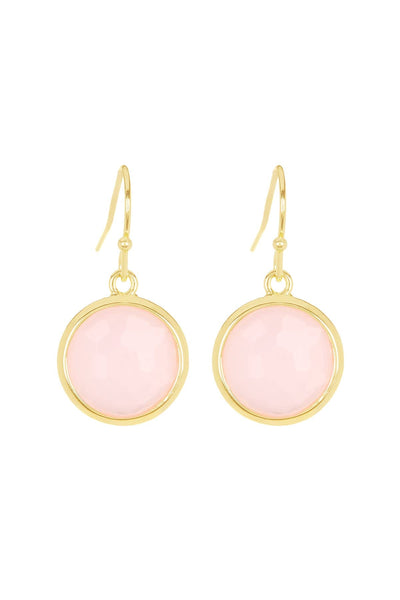 Rose Crystal Round Drop Earrings - GF