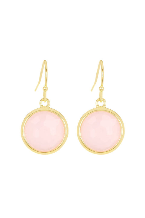 Rose Crystal Round Drop Earrings - GF