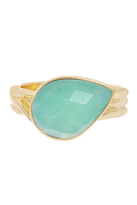 Amazonite Crystal Ring - GF