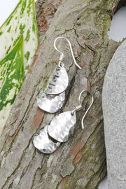 Hammered Disc Freeform Earrings - SF