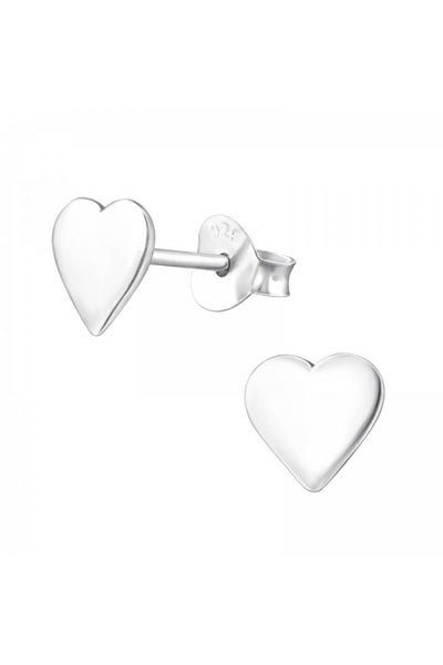 Sterling Silver Heart Ear Studs - SS