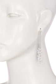 Clear Austrian Crystal Flower Bloom Drop Earrings - SF