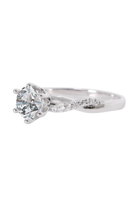 Sterling Silver Moissanite Engagement Ring - SS