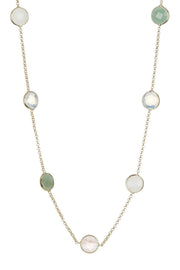 Mixed Gemstone Station Necklace - GF