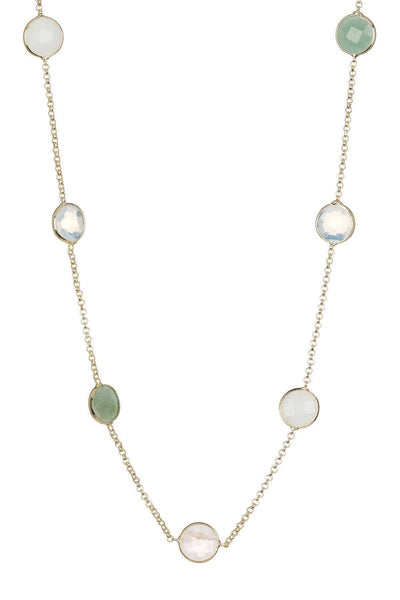 Mixed Gemstone Station Necklace - GF