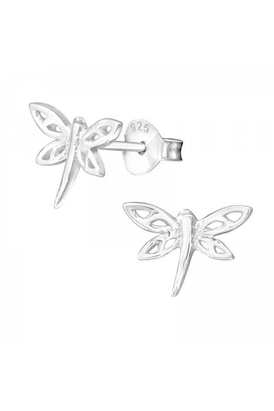 Sterling Silver Dragonfly Ear Studs - SS