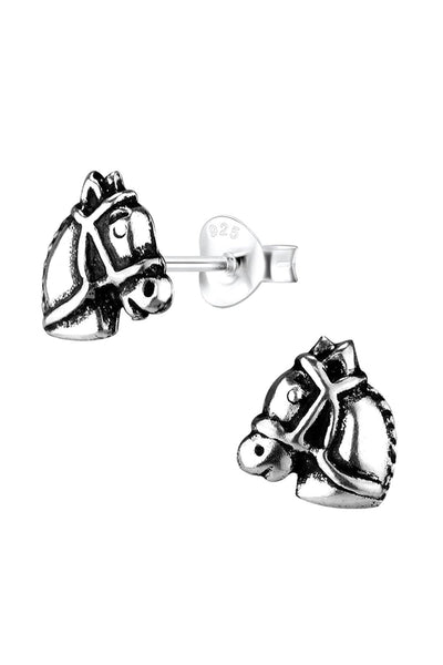 Sterling Silver Horse Stud Earrings - SS