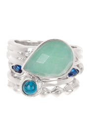 Amazonite & Turquoise Stack Ring - SF