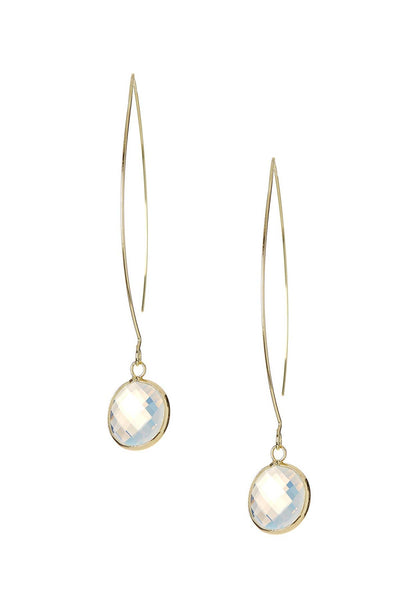 Moonstone Crystal Hoop Earrings In Gold - GF