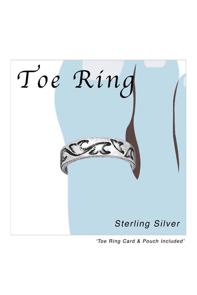 Sterling Silver Wave Adjustable Toe Ring - SS