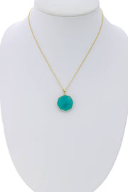 Amazonite Crystal Octagon Necklace - GF