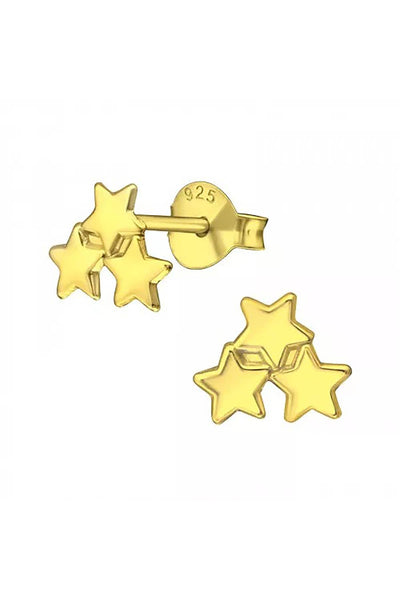 Sterling Silver Triple Star Ear Studs - VM