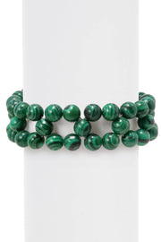 Malachite 8mm Beads Braided Bracelet - GF