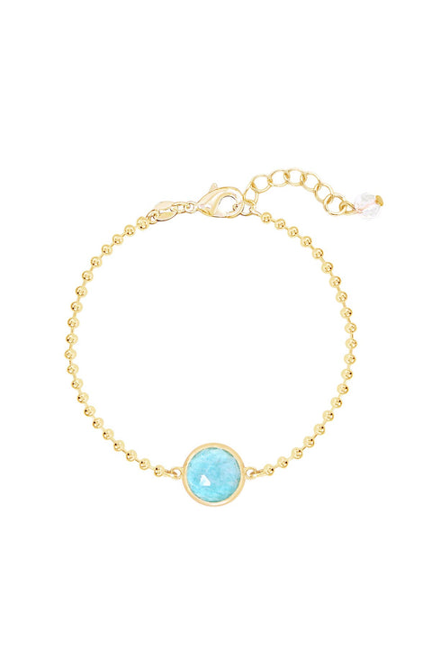 Amazonite Beaded Charm Bracelet - GF