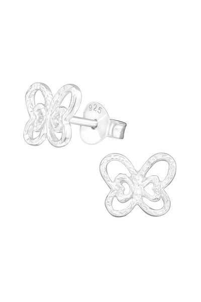 Sterling Silver Butterfly Ear Studs - SS