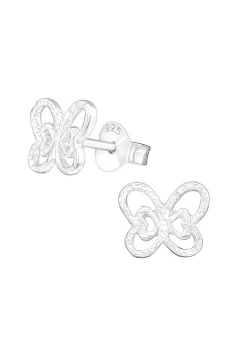 Sterling Silver Butterfly Ear Studs - SS