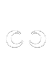 Sterling Silver Moon Post Earrings - SS