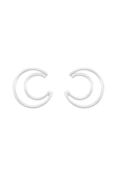 Sterling Silver Moon Post Earrings - SS