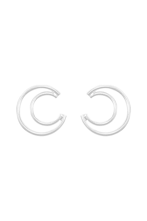 Sterling Silver Moon Post Earrings - SS