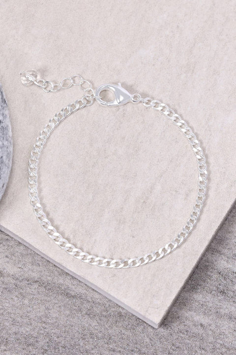 Silver Plated 3mm Curb Chain Bracelet - SP