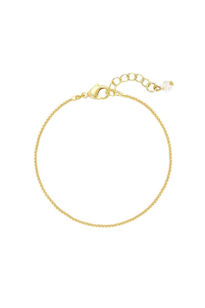 14k Gold Plated 1mm Round Box Chain Bracelet - GP