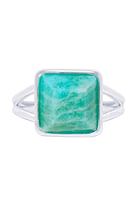 Amazonite Square Cut Ring - SF