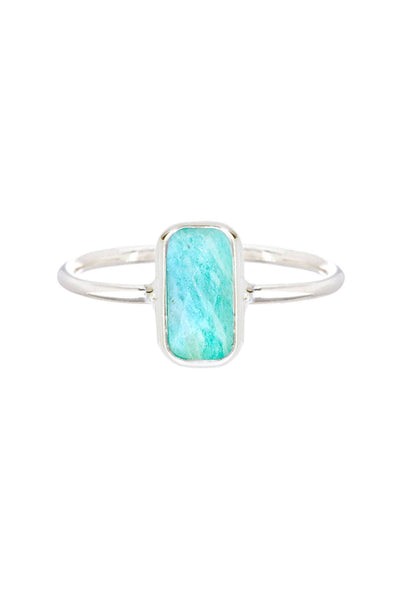 Amazonite Rectangle Petite Ring - SF