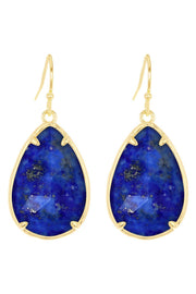 Lapis Pear Cut Earrings - GF