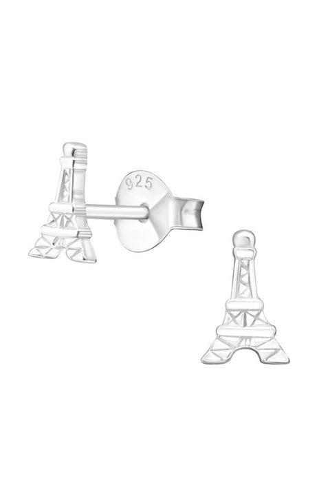 Sterling Silver Eiffel Tower Ear Studs - SS