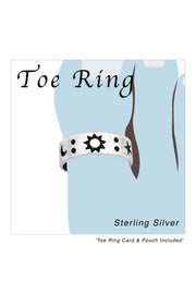 Sterling Silver Moon and Star Adjustable Toe Ring - SS