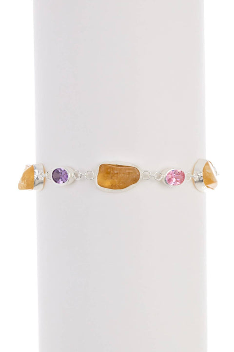 Citrine & CZ Link Bracelet - SF