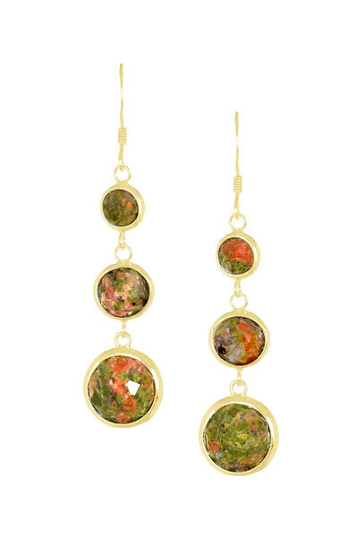 Unakite Drop Earrings - GF