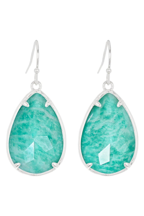 Amazonite Fancy Cut Drop Earrings - SF