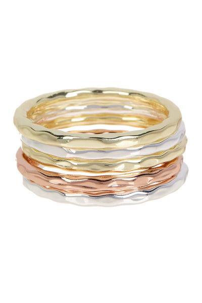 Tri Tone 5 Pc Stack Ring Set - SF