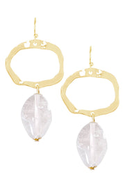 Clear Murano Glass & Freeform Drop Earrings - GF