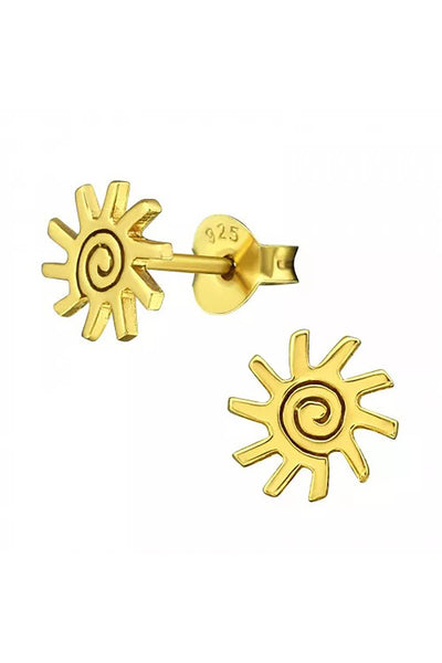 Sterling Silver Sun Ear Studs - VM